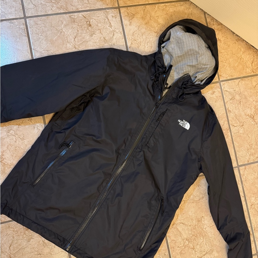 The North Face Black Hooded Rain Jacket